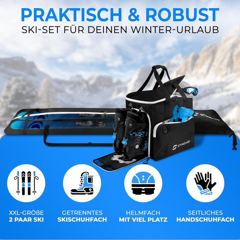Skitasche & Skischuhtasche mit Helmfach für 2 Paar | Premium Set SALZBURG
