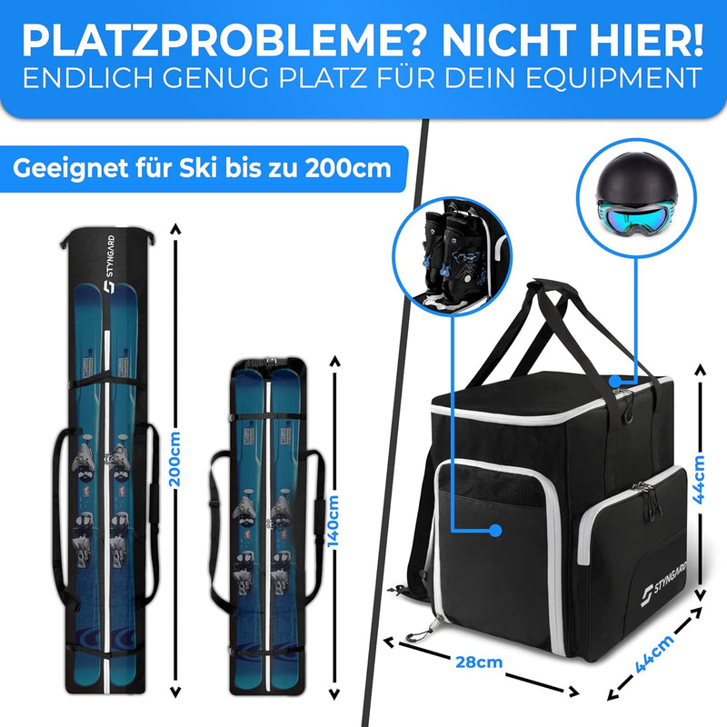 Skitasche & Skischuhtasche mit Helmfach für 2 Paar | Premium Set SALZBURG