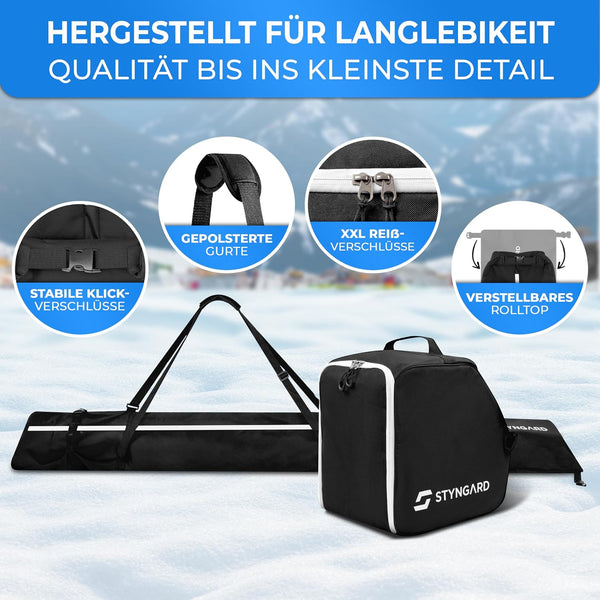 Skitasche und Skischuhtasche mit Helmfach für 1 Paar | Set VANCOUVER