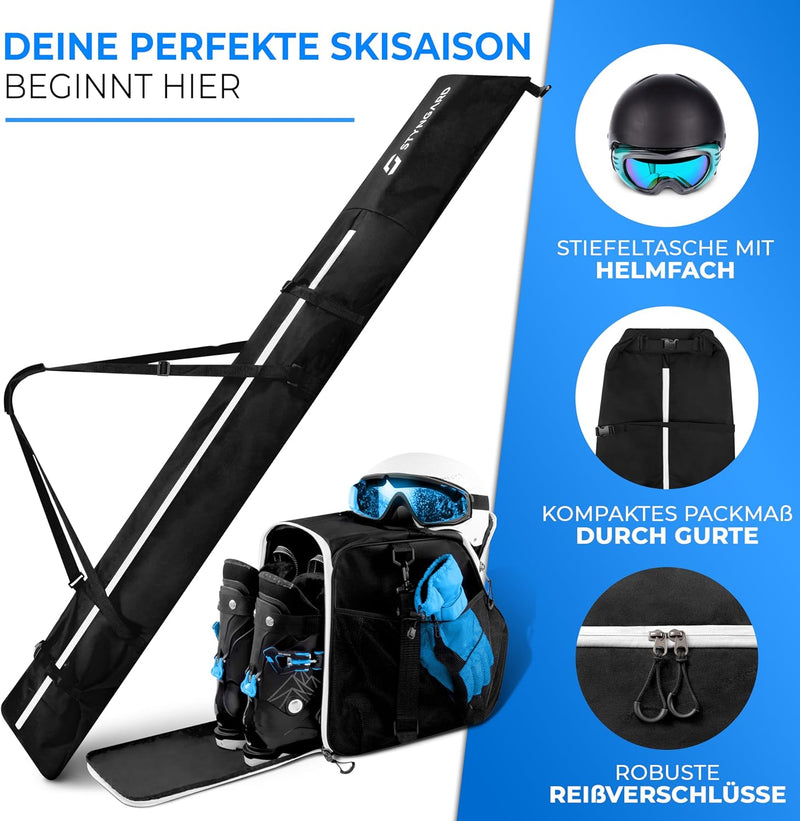 Skitasche und Skischuhtasche mit Helmfach für 1 Paar | Set VANCOUVER