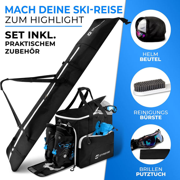 Skitasche & Skischuhtasche mit Helmfach für 2 Paar | Premium Set SALZBURG